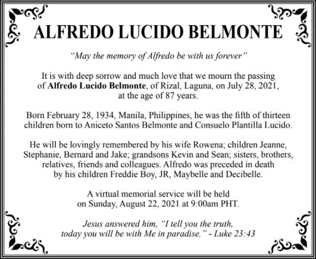 ALFREDO LUCIDO BELMONTE